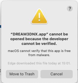 Gatekeeper warning